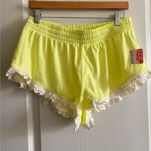 NEW FP Movement by Free People Yellow Athletic Shorts Tip Off Shorts